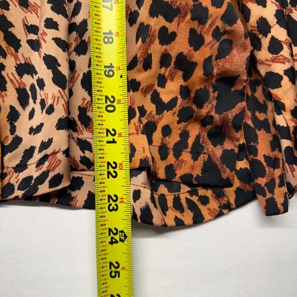 Natori Leopard Print Pajama Set Wide Leg Crop Pants Top M Lounge Chic Resort - Picture 12 of 13